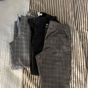 Women’s 3 Pair Bundle of Work  Plaid Pants - Gray scale